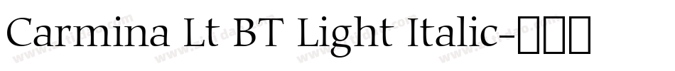 Carmina Lt BT Light Italic字体转换